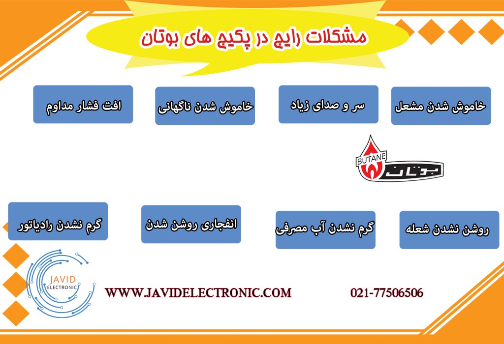 مشکلات رایج پکیج بوتان با جاوید الکترونیک